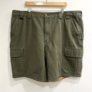 Duluth Flex Fire Hose Men's Olive Cargo Shorts Heavy Canvas Workwear Durable 48